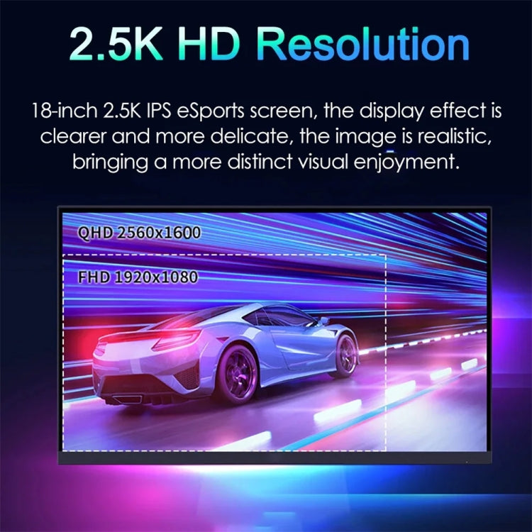 18 inch HDR 2560x1600P IPS Screen Portable Monitor, 18 inch 2.5K 18 inch HDR 2560x1600P IPS Screen Portable Monitor, 18 inch 2.5K